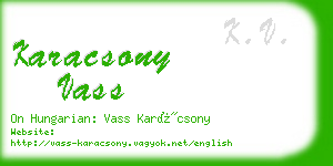 karacsony vass business card
